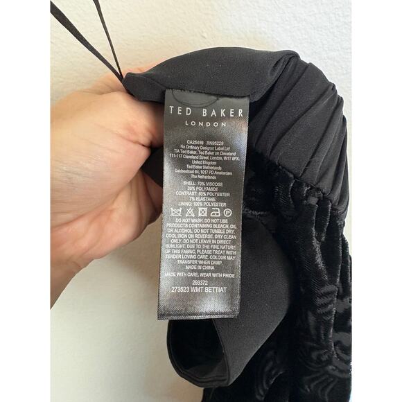 Ted Baker Velvet Floral High Rise Wide Leg Whimsy Cottagecore Witchy Pants 2 - Picture 6 of 6